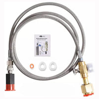 Soda Adapter Hose Kit with 60in Stainless Steel Hose Pressure Gauge and Exhaust Valve,CGA320 to TR21-4 for Soda Maker CO2 Tank Cylinder Direct Adapter