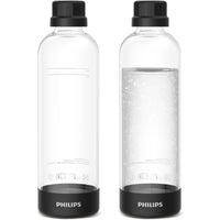 PHILIPS Carbonating Bottles ADD910BKOQ/37, 1L Twin Pack Reusable PET Water Bottles Compatible Sparkling Water Maker, 2 Pack