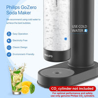 PHILIPS Sparkling Water Maker Soda Maker Compatible with Any Screw-in 60L CO2 Carbonator(NOT Included),black