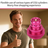 Upgraded CO2 Quick Connect Adapter, Compatible with Duo/Terra/Art Soda Maker Machine Valve Refill Cylinders Tanks Parts Accessory with TR21-4 Male Thread (Pink)