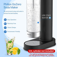 Philips Stainless Sparkling Water Maker Soda Maker Machine Carbonator(NOT Included), Black