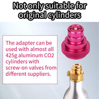 Upgraded CO2 Quick Connect Adapter, Compatible with Duo/Terra/Art Soda Maker Machine Valve Refill Cylinders Tanks Parts Accessory with TR21-4 Male Thread (Pink)