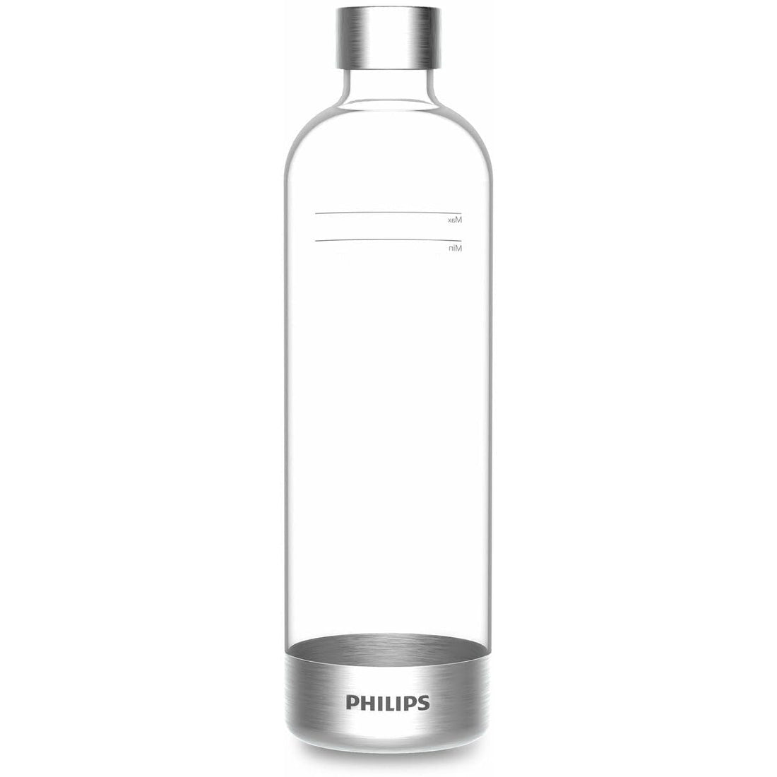 PHILIPS Carbonating Bottles, 1L Twin Pack Reusable PET Sparkling Water Bottles Compatible with Philips Sparkling Water Maker, 1 Pack