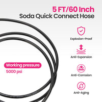 GOATACURA Soda Machine Co2 Adapter, with CGA320 Connector & 60in High Pressure Hose, Compatible with Terra Duo Art Gaia Series, for Soda Maker/Carbonation Machine