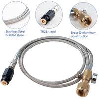 Soda Adapter Hose Kit with 60in Stainless Steel Hose Pressure Gauge and Exhaust Valve,CGA320 to TR21-4 for Soda Maker CO2 Tank Cylinder Direct Adapter