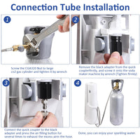 Soda Adapter Hose Kit with 60in Stainless Steel Hose Pressure Gauge and Exhaust Valve,CGA320 to TR21-4 for Soda Maker CO2 Tank Cylinder Direct Adapter