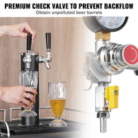 VEVOR Double Gauge Regulator, CO2 Regulator Gauge with 0-60PSI, Draft Beer Regulator , CGA320