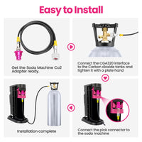 GOATACURA Soda Machine Co2 Adapter, with CGA320 Connector & 60in High Pressure Hose, Compatible with Terra Duo Art Gaia Series, for Soda Maker/Carbonation Machine