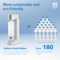 Philips Stainless Sparkling Water Quick Twist BPA free PET 1L Compatible with Any Screw-in 60L CO2 Exchange Carbonator(NOT Included), White